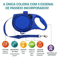 COLEIRA RETRÁTIL MULTIFUNCIONAL 4 EM 1 PARA CÃO
